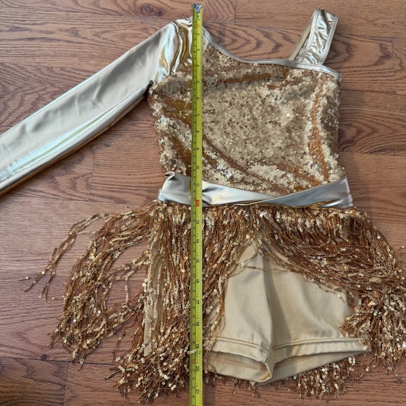Gold Girl's Glitter Sparkle Dance Flapper Costume - Picture 7 of 10